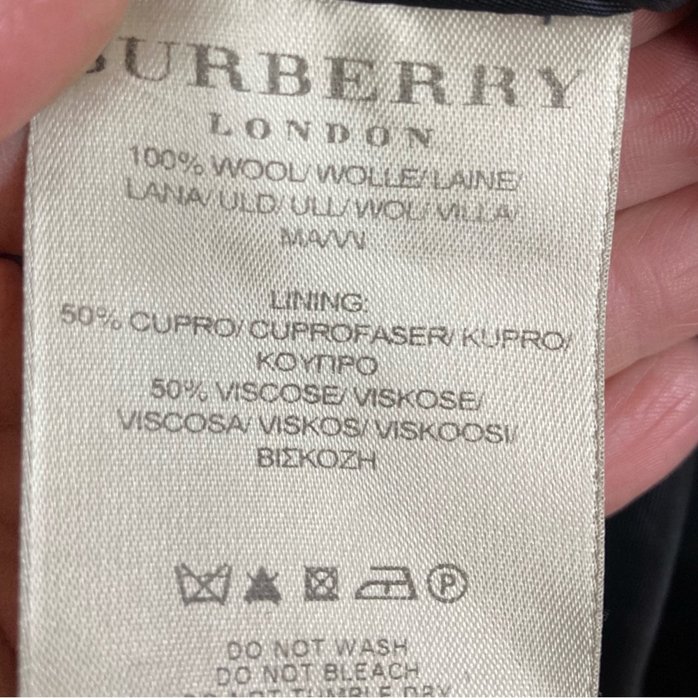 Burberry long trench coat women's size 6 plaid wool belted gray winter - Picture 11 of 16